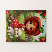 Pastel Apple Girl with Puppy - Fun Puzzle for Kids (Horizontal)