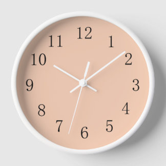 Pastel Apricot Kitchen Wall Clock Uhr