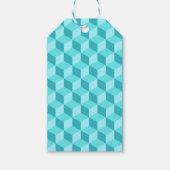 PASTEL AQUA BLUE GEOMETRIC CUBE PATTERS GESCHENKANHÄNGER (Vorderseite)
