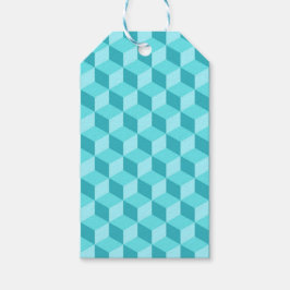 PASTEL AQUA BLUE GEOMETRIC CUBE PATTERS GESCHENKANHÄNGER