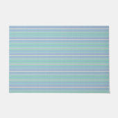 Pastel Aqua Blue Thin Stripes Floor Mat Fußmatte (Vorderseite)