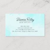 Pastel Aqua Gold Glitzer Agate Haare Salon Visitenkarte (Vorderseite)