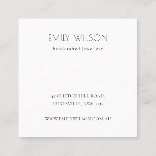 Pastel Aqua Gray Kraft Mountain Torn Edge Logo Quadratische Visitenkarte (Rückseite)