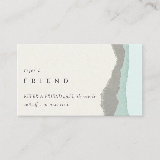 Pastel Aqua Gray Kraft Mountain Visitenkarte (Vorderseite)