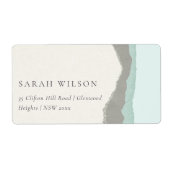 Pastel Aqua Gray Kraft Mountain Wave Adresse (Vorne)