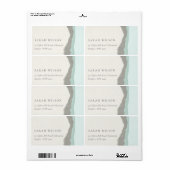 Pastel Aqua Gray Kraft Mountain Wave Adresse (Vorne)
