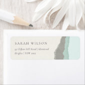 Pastel Aqua Gray Kraft Mountain Wave Adresse (Insitu)