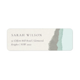 Pastel Aqua Gray Kraft Mountain Wave Adresse