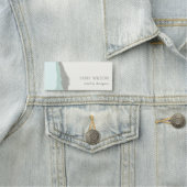 Pastel Aqua Gray Kraft Mountain Wave Torn Edge Namensschild (Beispiel)