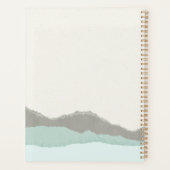 Pastel Aqua Gray Kraft Mountain Wave Torn Edge Planer (Rückseite)