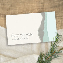 Pastel Aqua Gray Kraft Mountain Wave Torn Edge