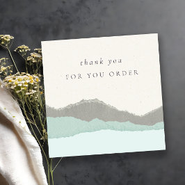 Pastel Aqua Kraft Mountain Danke für Ihre Bestellu Quadratische Visitenkarte