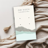 Pastel Aqua Kraft Mountain Wave 3 Earring Display Visitenkarte