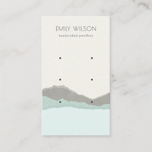 Pastel Aqua Kraft Mountain Wave 3 Earring Display Visitenkarte (Vorderseite)