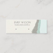 Pastel Aqua Kraft Mountain Wave Earring Display Mini Visitenkarte (Vorderseite)