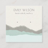 Pastel Aqua Kraft Mountain Wave Earring Display Quadratische Visitenkarte (Vorderseite)