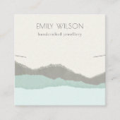 Pastel Aqua Kraft Mountain Wave Necklace Display Quadratische Visitenkarte (Vorderseite)