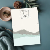 Pastel Aqua Kraft Mountain Wave Necklace Display Visitenkarte