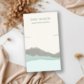 Pastel Aqua Kraft Mountain Wave Necklace Display Visitenkarte