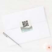 Pastel Aqua Kraft Mountain Wave Torn Edge QR Code Quadratischer Aufkleber (Umschlag)