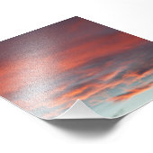 Pastel Aqua Pink Clouds Sunset 4x4 Square Fotodruck (Ecke)