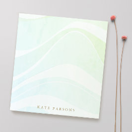 Pastel Aqua Tropisches Retro Wasserfarbenwellen Notizblock