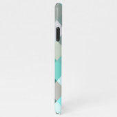 Pastel Aqua Turquoise Jade Green Pixel Block Art iPhone Hülle (Rechte Seite)