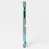 Pastel Aqua Turquoise Jade Green Pixel Block Art iPhone Hülle (Linke Seite)