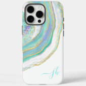 Pastel Aqua und Lila Agate mit Monogram Case Ma (Rückseite)