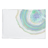 Pastel Aqua und Lila Agate-Muster Kissenbezug (Rückseite-Links)