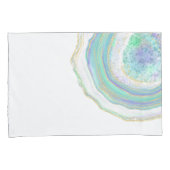 Pastel Aqua und Lila Agate-Muster Kissenbezug (Vorderseite-Rechts)