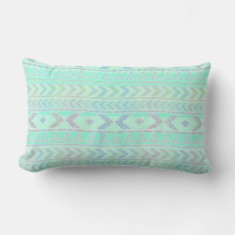 Pastel Aquamarin Aztec Art Style Muster Lendenkissen