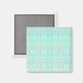 Pastel Aquamarin Aztec Art Style Muster Magnet (Vorderseite/Rückseite)