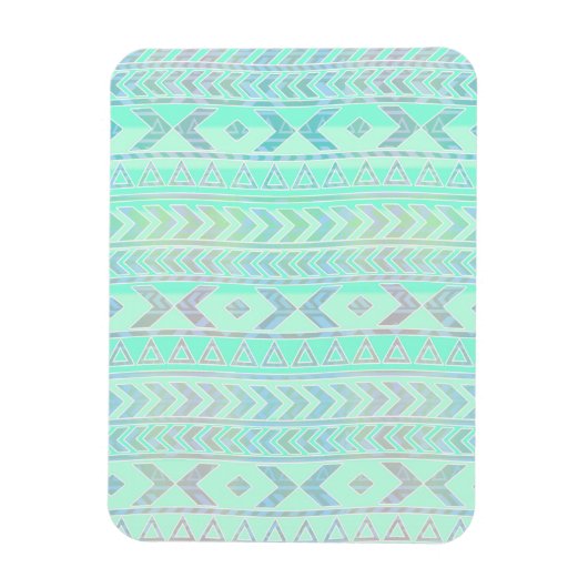 Pastel Aquamarin Aztec Art Style Muster Magnet (Vertikal)