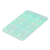 Pastel Aquamarin Aztec Art Style Muster Magnet (Linke Seite)