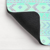 Pastel Aquamarin Aztec Art Style Muster Mousepad (Ecke)