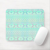 Pastel Aquamarin Aztec Art Style Muster Mousepad (Mit Mouse)
