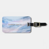 Pastel Aquamarin Blau Lila Marmormuster Gepäckanhänger (Vorderseite horizontal)