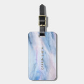 Pastel Aquamarin Blau Lila Marmormuster Gepäckanhänger (Vorderseite vertikal)