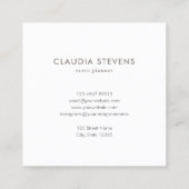 Pastel Aquamarin Blau Lila Marmormuster Quadratische Visitenkarte (Rückseite)