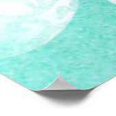 Pastel aquamarin-blau-weiß künstlerische Blume Pos Poster (Ecke)