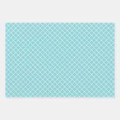 Pastel Aquamarin Blue Coffee Brown Streifen Punkt Geschenkpapier Set (Vorderseite 3)