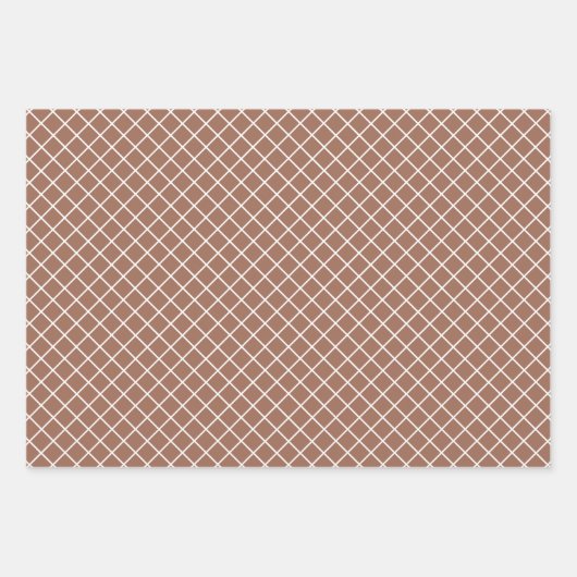 Pastel Aquamarin Blue Coffee Brown Streifen Punkt Geschenkpapier Set (Vorderseite 3)