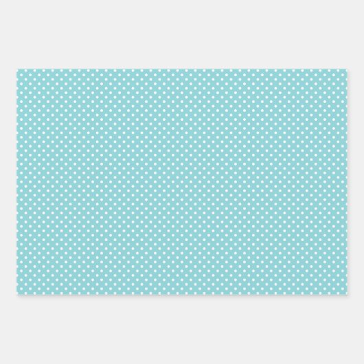 Pastel Aquamarin Blue Coffee Brown Streifen Punkt Geschenkpapier Set (Vorderseite 2)