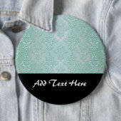 Pastel Aquamarin Blue Green Damask Button (Beispiel)