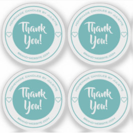 Pastel Aquamarin Heart Vielen Dank Aufkleber Etike