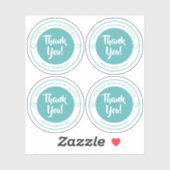 Pastel Aquamarin Heart Vielen Dank Aufkleber Etike (Blatt)