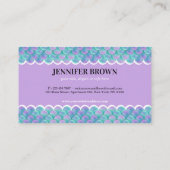 Pastel Aquamarin Lila Mermaid Schwanz Visitenkarte (Rückseite)