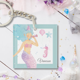 Pastel Aquamarin Mermaid Party Adventure Schlüssel Schlüsselanhänger