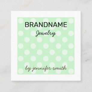 Pastel Aquamarin Polka Dots Handgemachte Schmuckst Quadratische Visitenkarte
